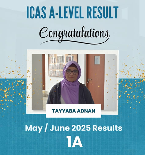 Tayyaba Adnan - Achievement at ICAS